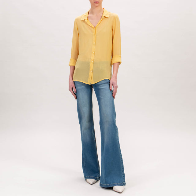 Zeroassoluto-Camicia georgette in viscosa - girasole