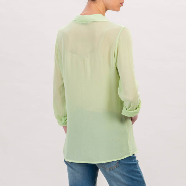 Zeroassoluto-Camicia georgette in viscosa - menta