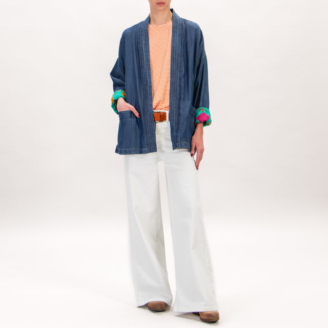 Wu'side-Kimono corto chambray - denim