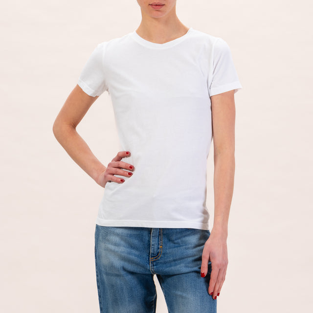 Zeroassoluto-Slimfit Half Sleeve T-Shirt - White