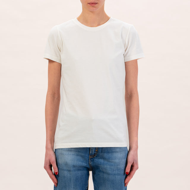 Zeroassoluto-T-shirt slimfit mezza manica - burro