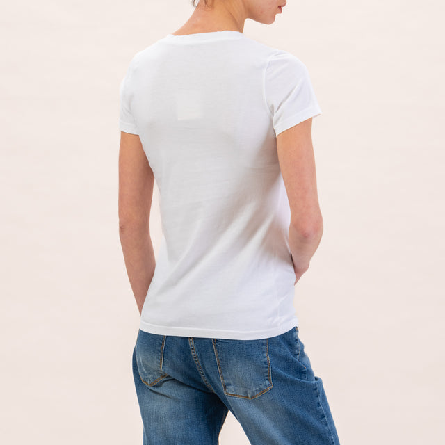 Zeroassoluto-Slimfit V-neck T-shirt - white