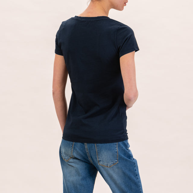 Zeroassoluto-Slimfit V-neck T-shirt - blue