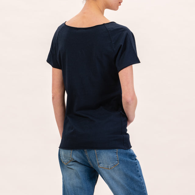 Zeroassoluto-Raw cut T-shirt - blue