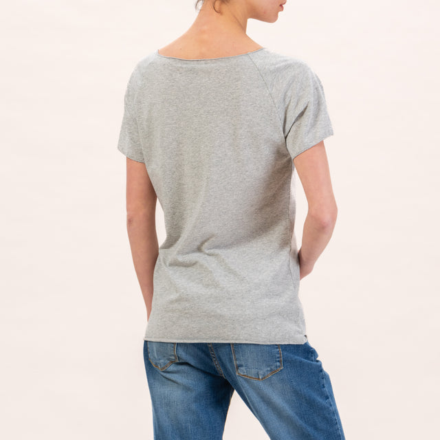 Zeroassoluto-Raw cut T-shirt - melange grey