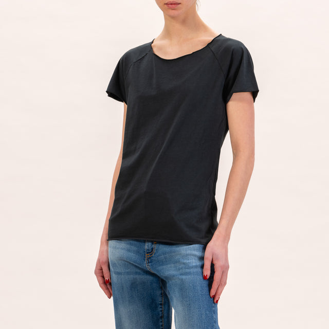 Zeroassoluto-Raw Cut T-Shirt - Black