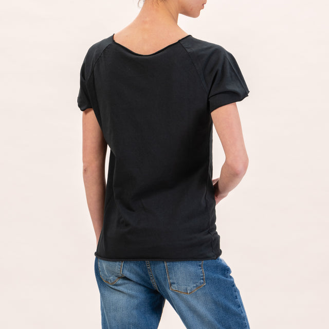 Zeroassoluto-Raw Cut T-Shirt - Black