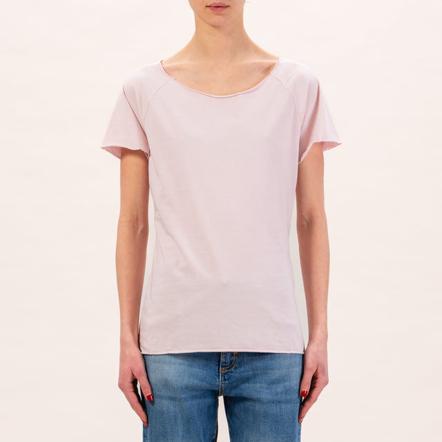 Zeroassoluto-Raw cut T-shirt - pink