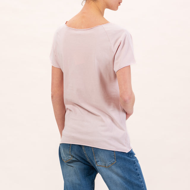 Zeroassoluto-Raw cut T-shirt - pink