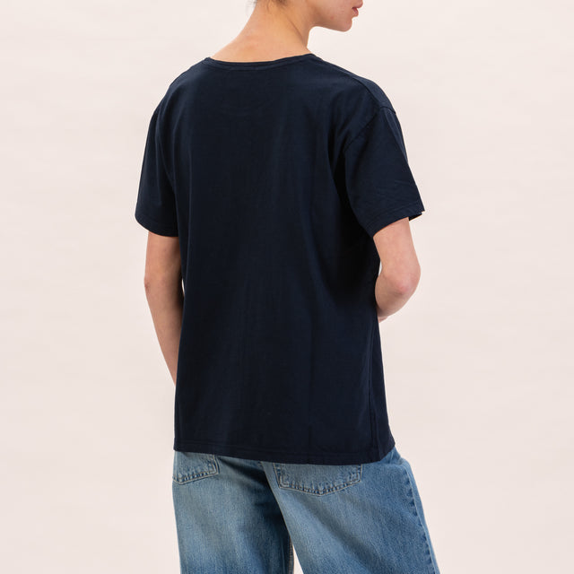 Zeroassoluto-Comfort fit box t-shirt - blue