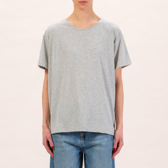 Zeroassoluto-Comfort fit box t-shirt - melange grey