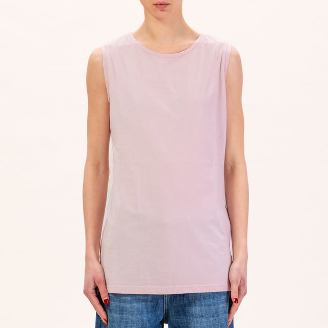 Zeroassoluto-Long tank top with slits - pink