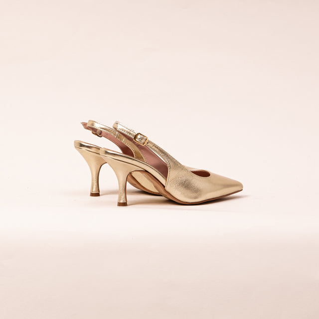 Divine follie-Slingback laminata con tacco - platino