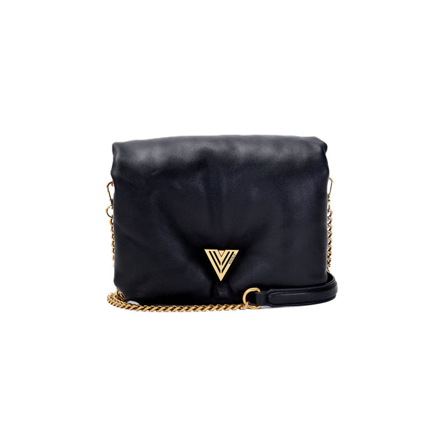 Vicolo-Bubble Shoulder Bag in Fluffly Leather - Black