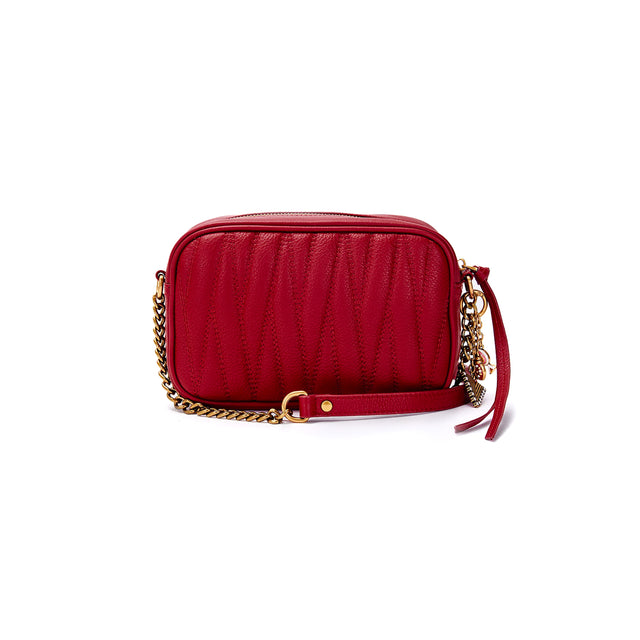 Vicolo-SOHO Quilted Leather Shoulder Bag - Bordeaux