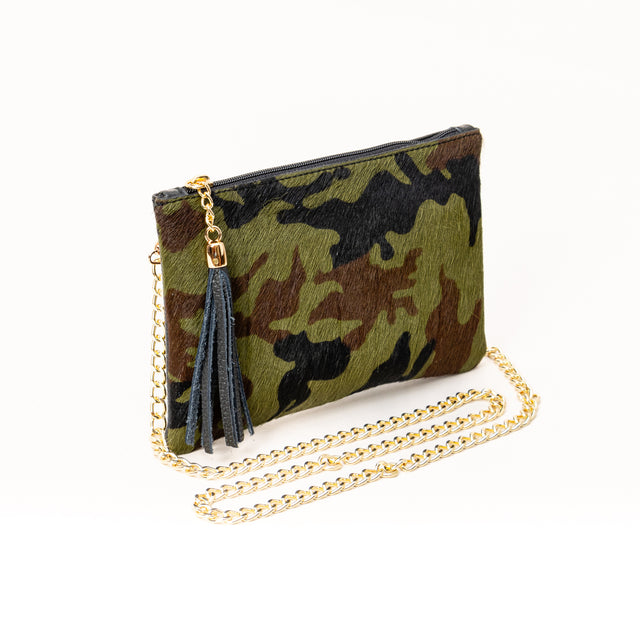 Zeroassoluto-Pochette in cavallino camouflage - militare