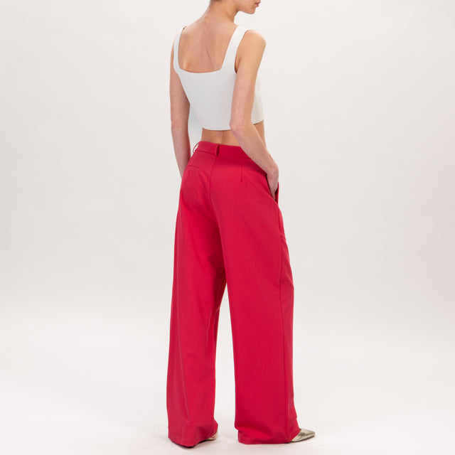 Zeroassoluto-Pantalone BALY wide leg 1 pinces - cherry