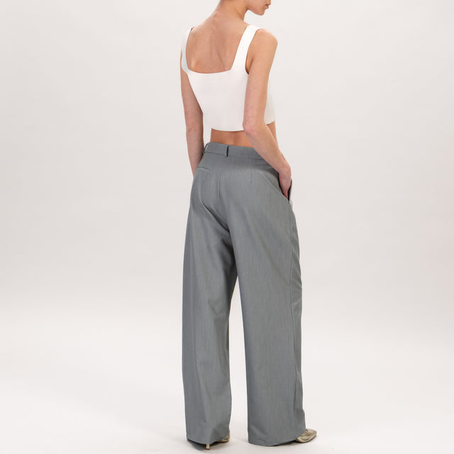 Zeroassoluto-Pantalone BALY wide leg 1 pinces - grey