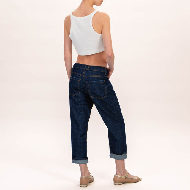 Zeroassoluto-Jeans BIRCH boyfriend loose tela ferm - denim scuro