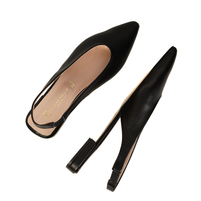 Divine Follie-Slingback a punta - nero