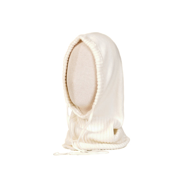 Vicolo-Balaclava a costine misto cashmere - burro