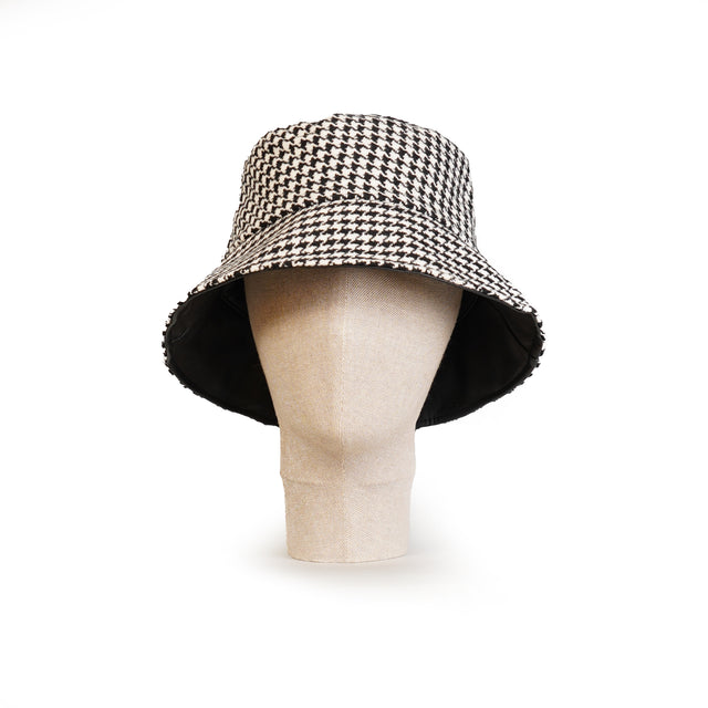 Kontatto-Bucket hat pied de poule - latte/nero