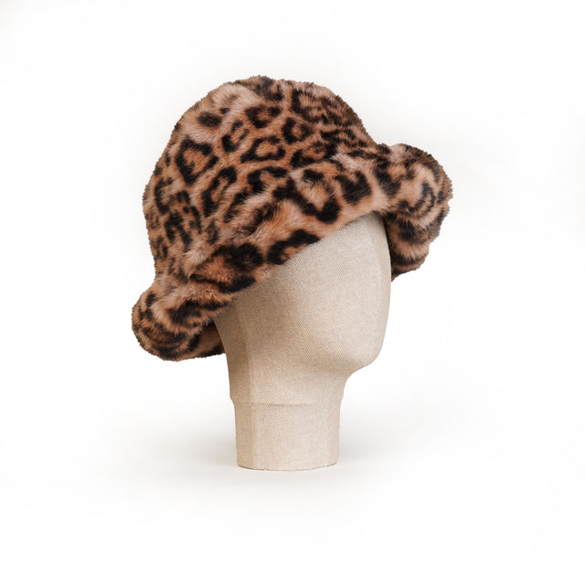 Kontatto-Bucket hat ecopelliccia animalier - beige/nero