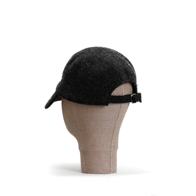 Zeroassoluto-100% wool visor hat - anthracite