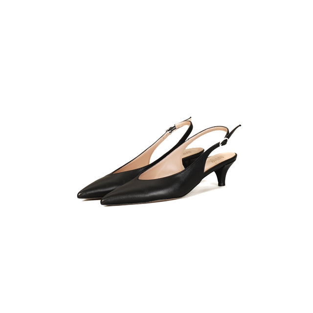 Ovyè-Slingback a punta - nero