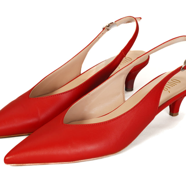 Ovyè-Slingback a punta - rosso