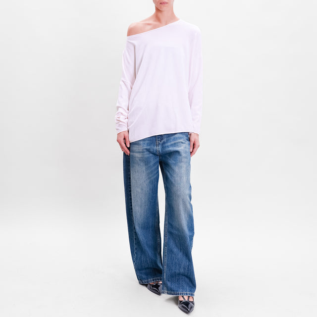 Zeroassoluto-Maglia stondata oversize - rosa chiaro