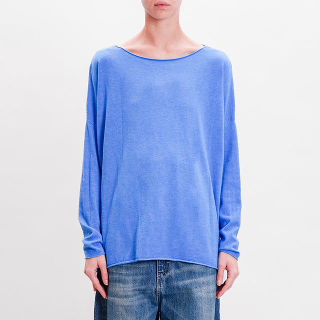 Zeroassoluto-Maglia stondata oversize - azzurro