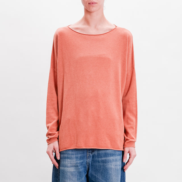 Zeroassoluto-Oversized rounded sweater - cinnamon