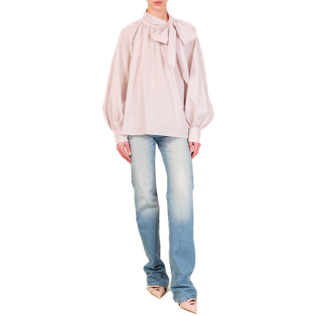 Vicolo-Blusa a righe con fiocco - rosa/latte