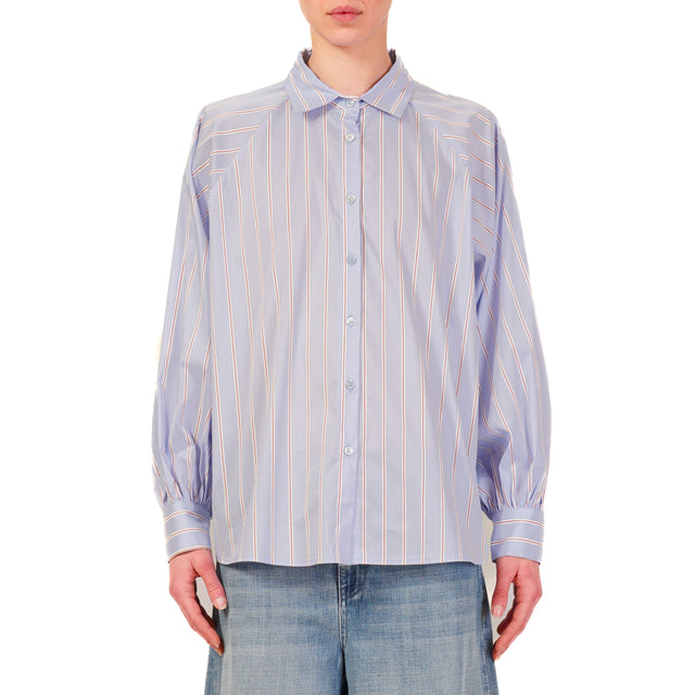 Vicolo-Camicia a righe - celeste