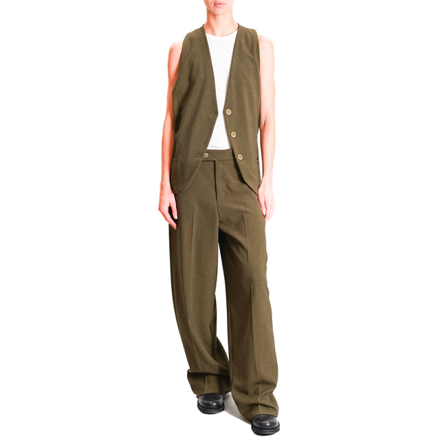 Zeroassoluto-GILY 3-button waistcoat - melange olive