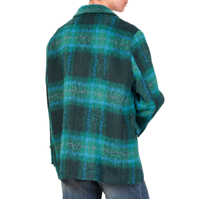 Dixie-Giacca oversize quadri con spille - verde/turchese