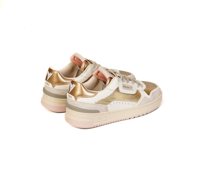 Victoria-Sneakers con dettagli laminati - oro