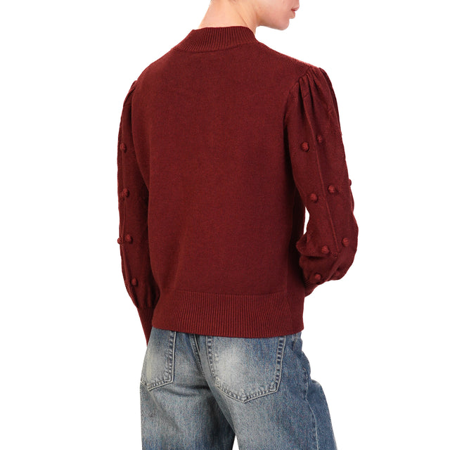 Haveone-Maglia manica sbuffo - Bordeaux