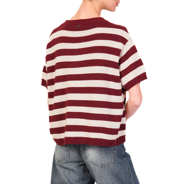 Dixie-Maglia righe misto cashmere - bordeaux/latte