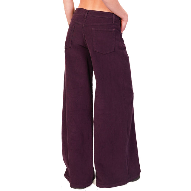 Zeroassoluto-Pantalone LANY velluto millerighe - burgundy