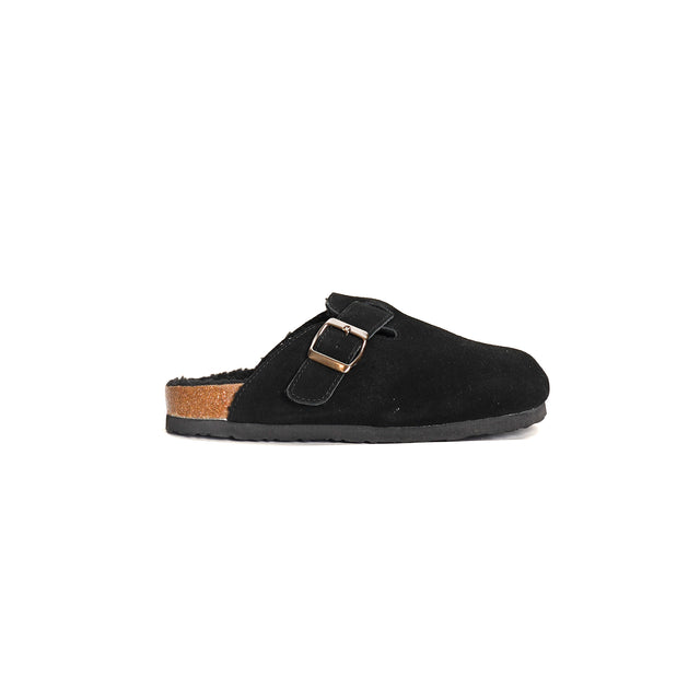 Ovye'-Suede Leather Sabot - Black