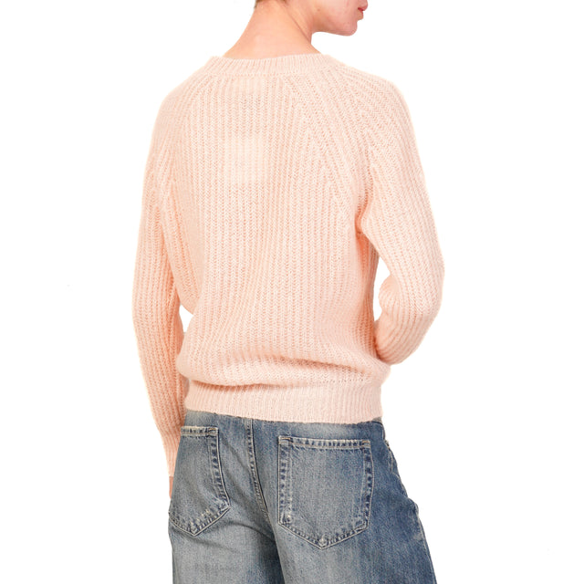 Vicolo-Ribbed Mohair Sweater - pink