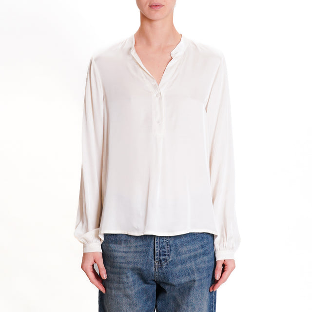 Dixie-Satin Chester Shirt - Butter