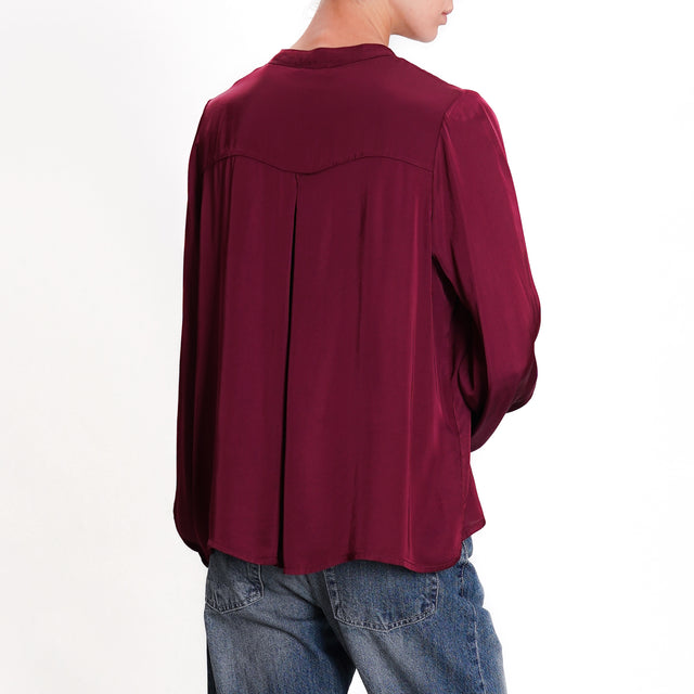 Dixie-Satin Chester Shirt - Wine