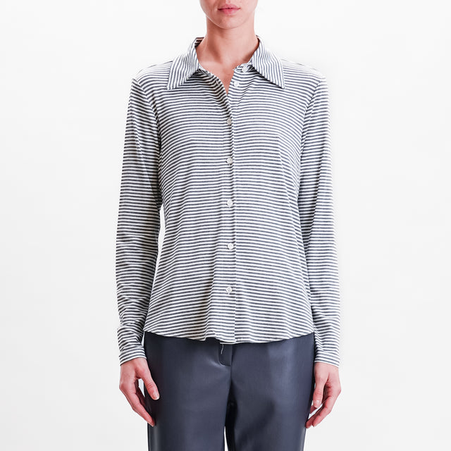 Dixie-Camicia a righe in jersey - grigio/latte