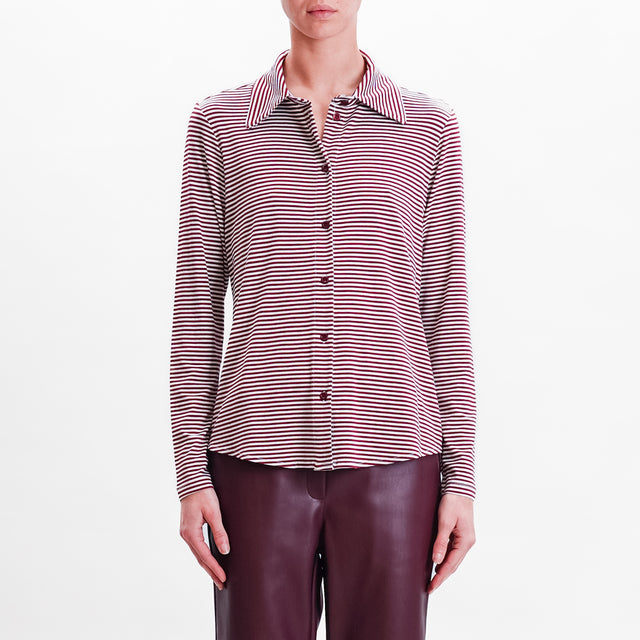 Dixie-Camicia a righe in jersey - vino/latte