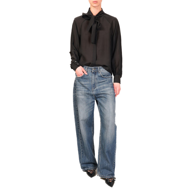 Dixie-Camicia con fiocco - nero