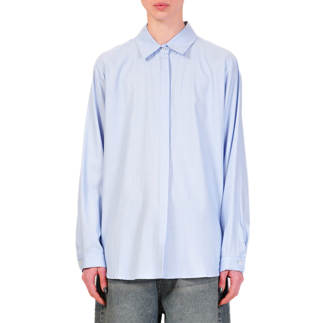 Dixie-Camicia oversize oxford - celeste