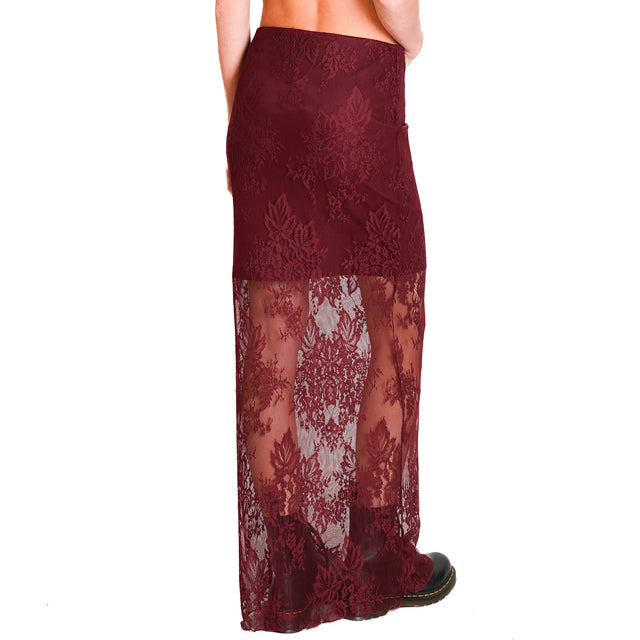 Dixie Lace Skirt - Wine